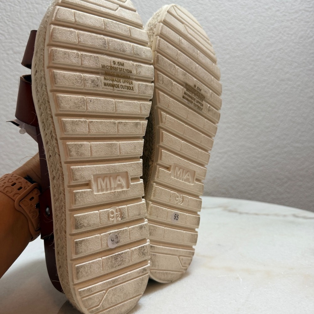 MIA Lydia Cognac Brown Espadrille Platform Sandals Womens 9.5 MH2326BFSF - Picture 6 of 7